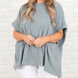 Chic Soul “All About Knits” Top – Seafoam – Size 1X